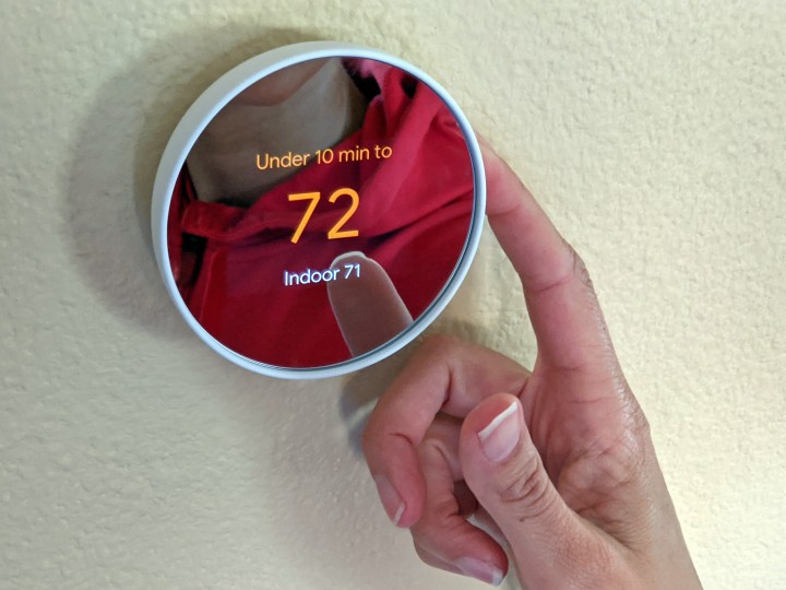 Using the Google Nest thermostat.