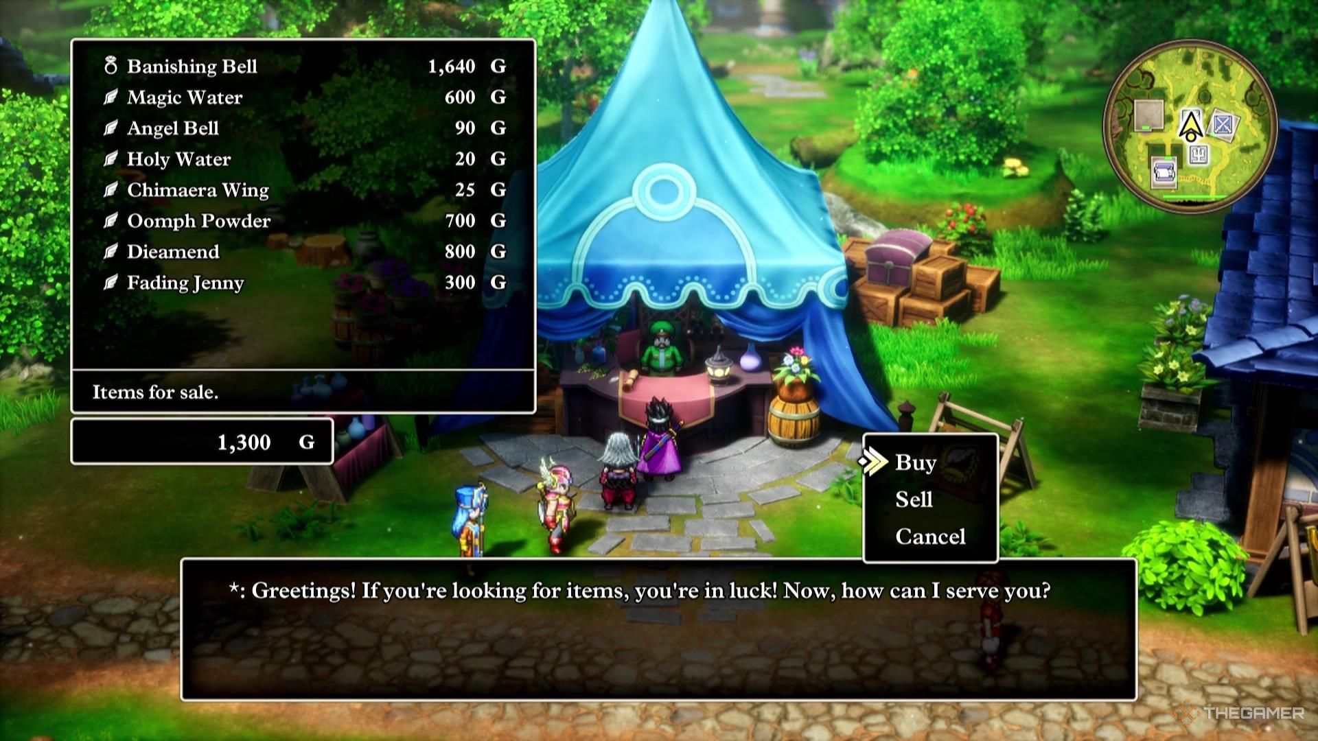 A vendor sells Fading Jenny in Dragon Quest 3 Remake.