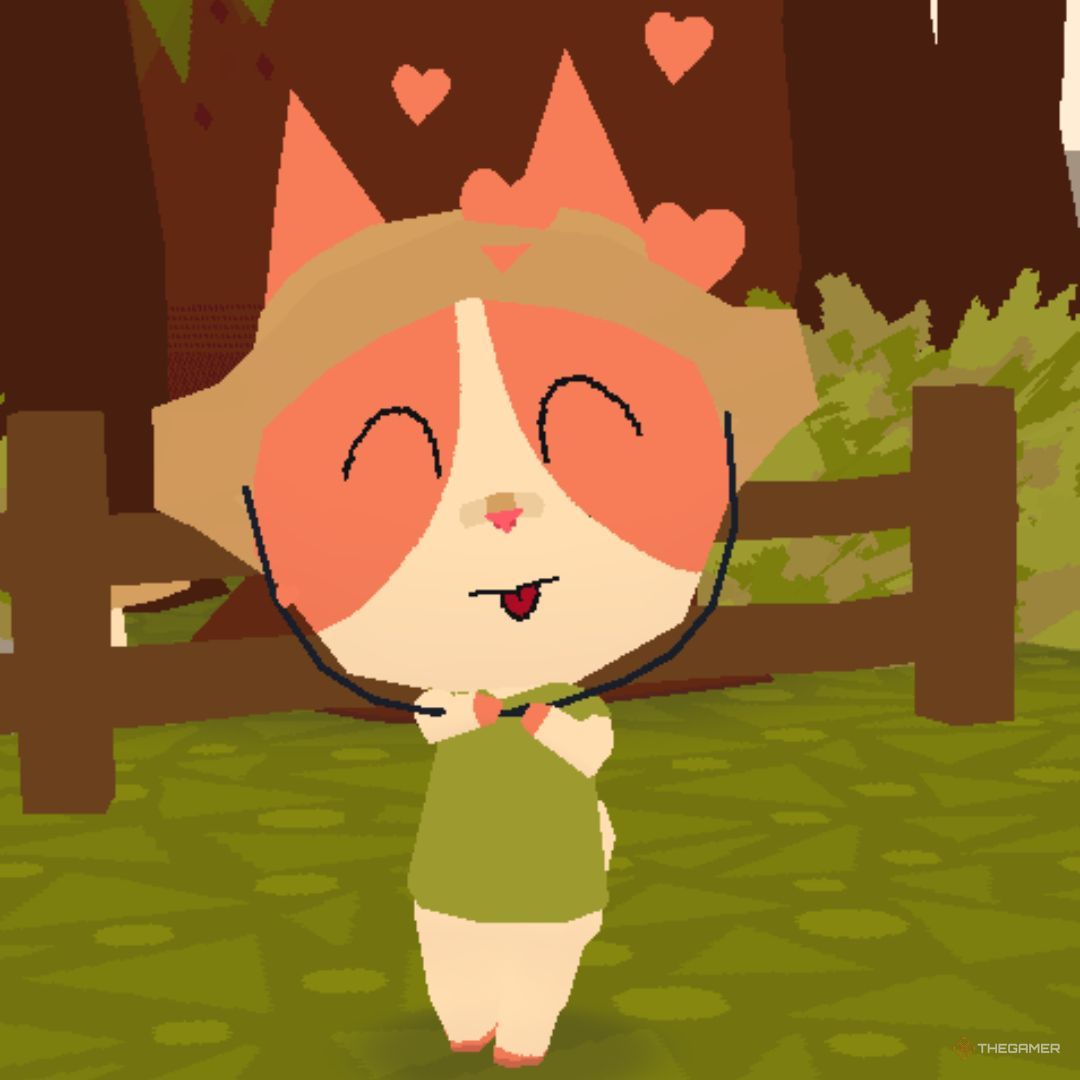 Screenshot of a character in Webfishing showing love