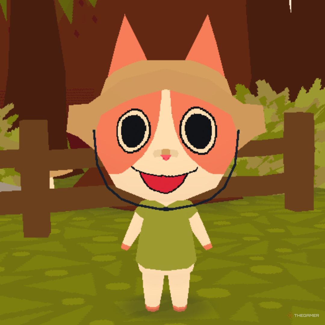 Screenshot of a character in Webfishing performing a barking or meowing action