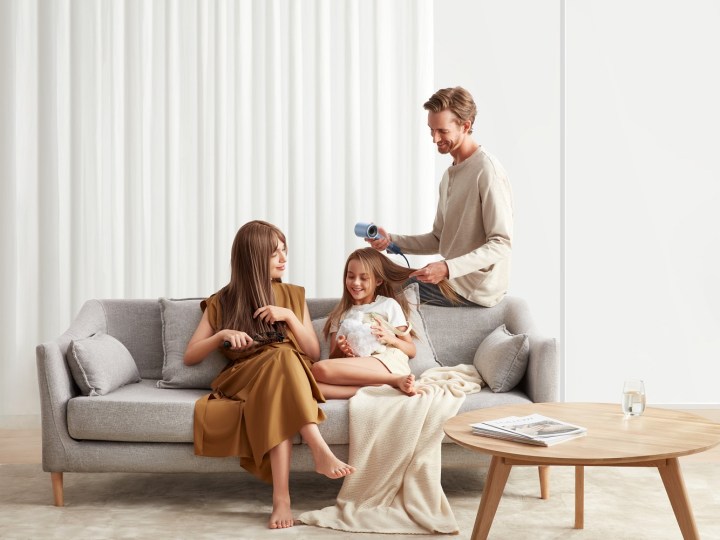 Family using the Laifen hair dryer