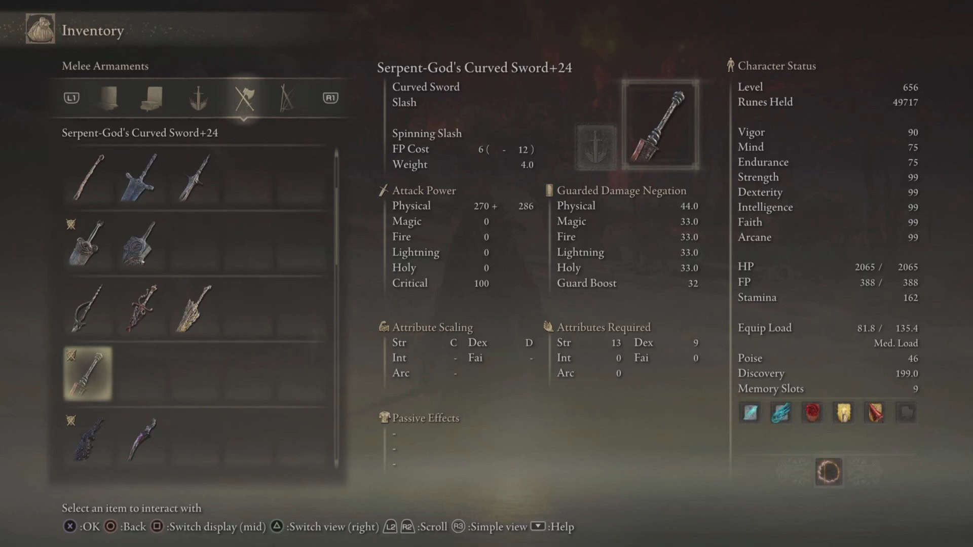 Serpent-God's Curved Sword stats