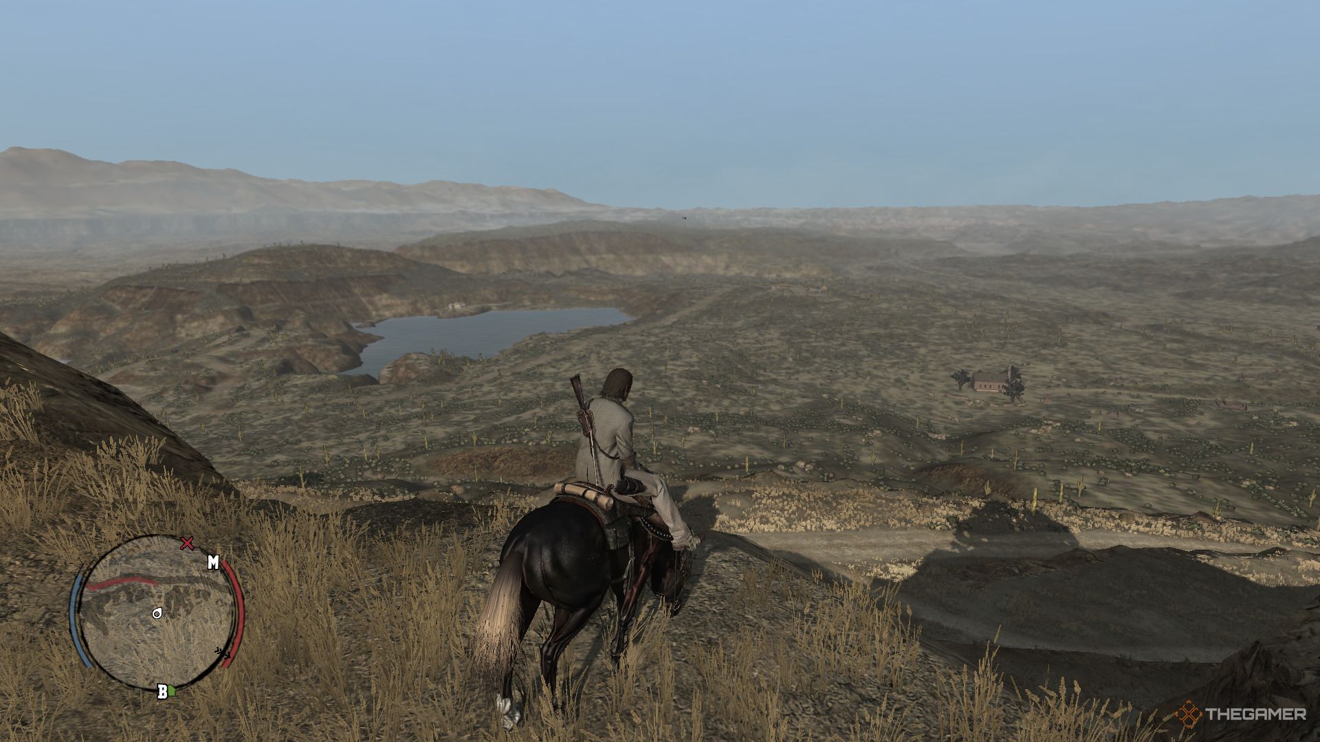 Exploring the world on horseback in Red Dead Redemption.