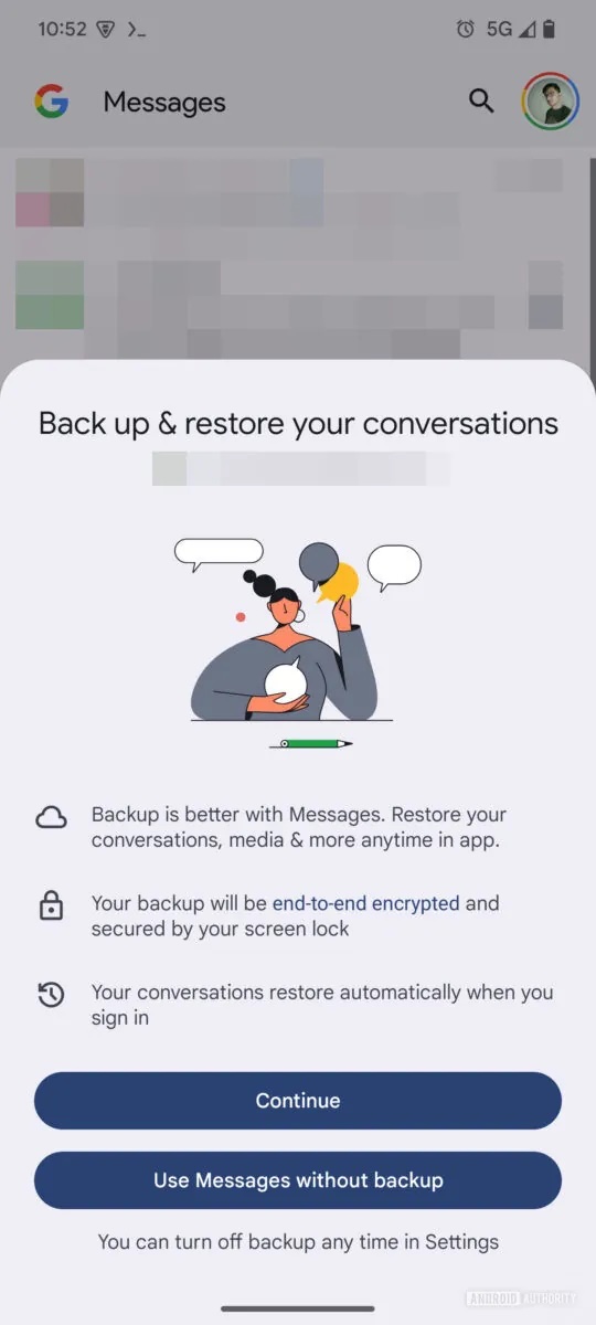 Google Messages update.