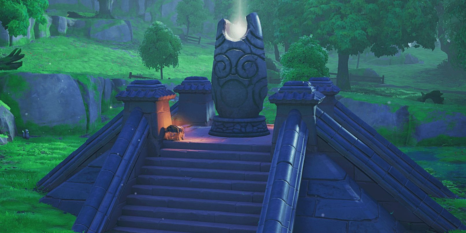 A sprite shrine in Fortnite.