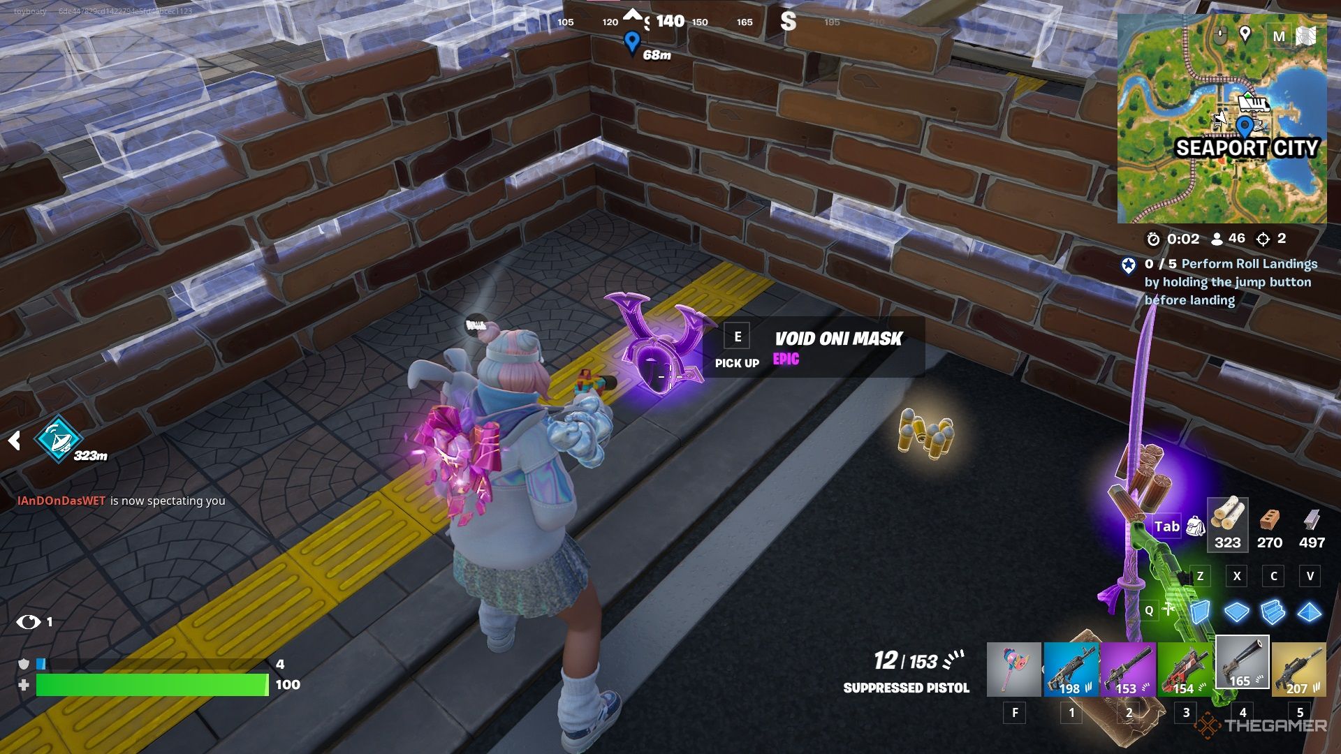 A Void Oni Mask in Fortnite.