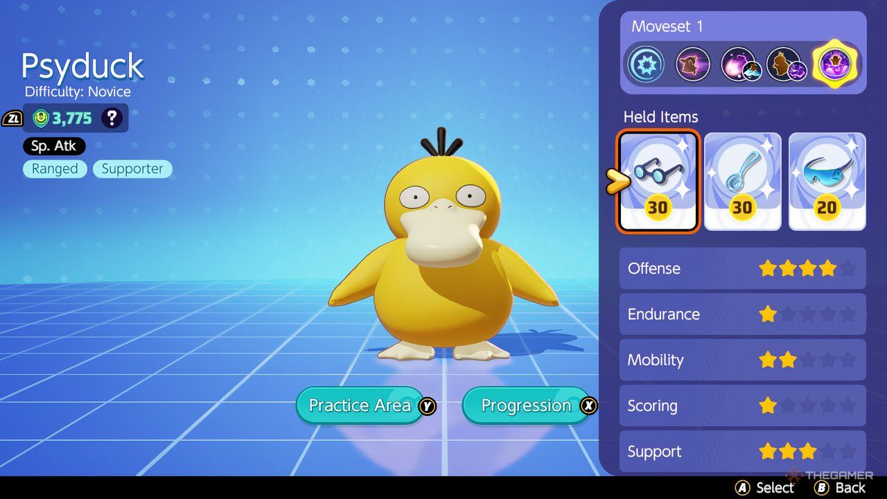 Psyduck's best Items in Pokemon Unite.