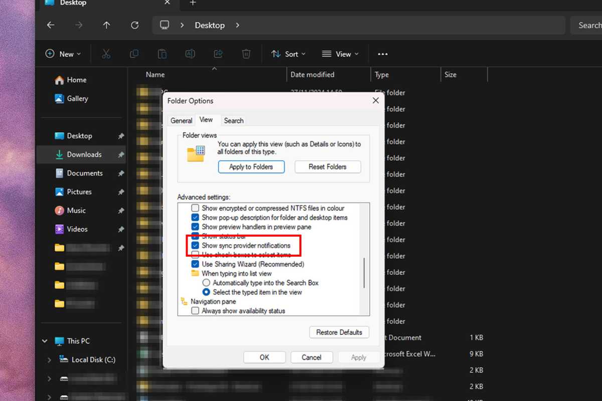 Settings to disable ads in File Explorer