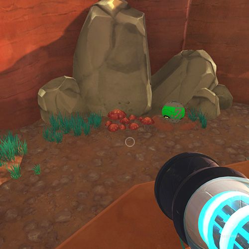 The player's icon shows the location of the first treasure pod inside the Dry Reef in Slime Rancher