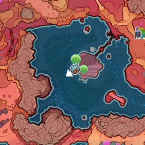 The player's icon shows the location of the treasure pod no 15 at the Dry Reef in Slime Rancher