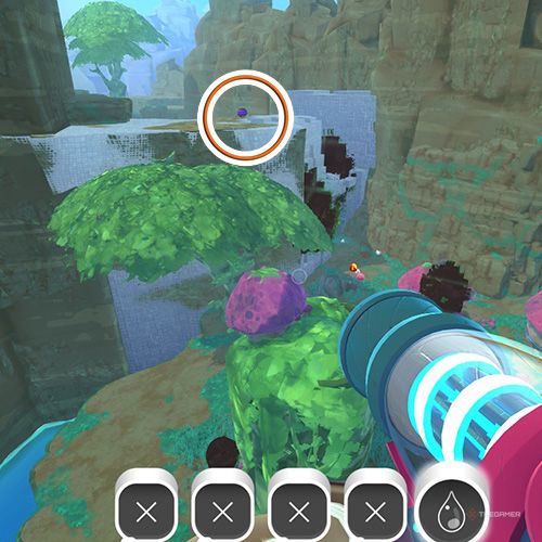 The player is looking at the  treasure pod no 11 at the Slimeulation in Slime Rancher