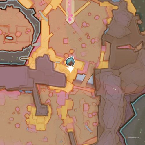 The player's icon shows the location of the treasure pod no 19 at the Glass Desert in Slime Rancher