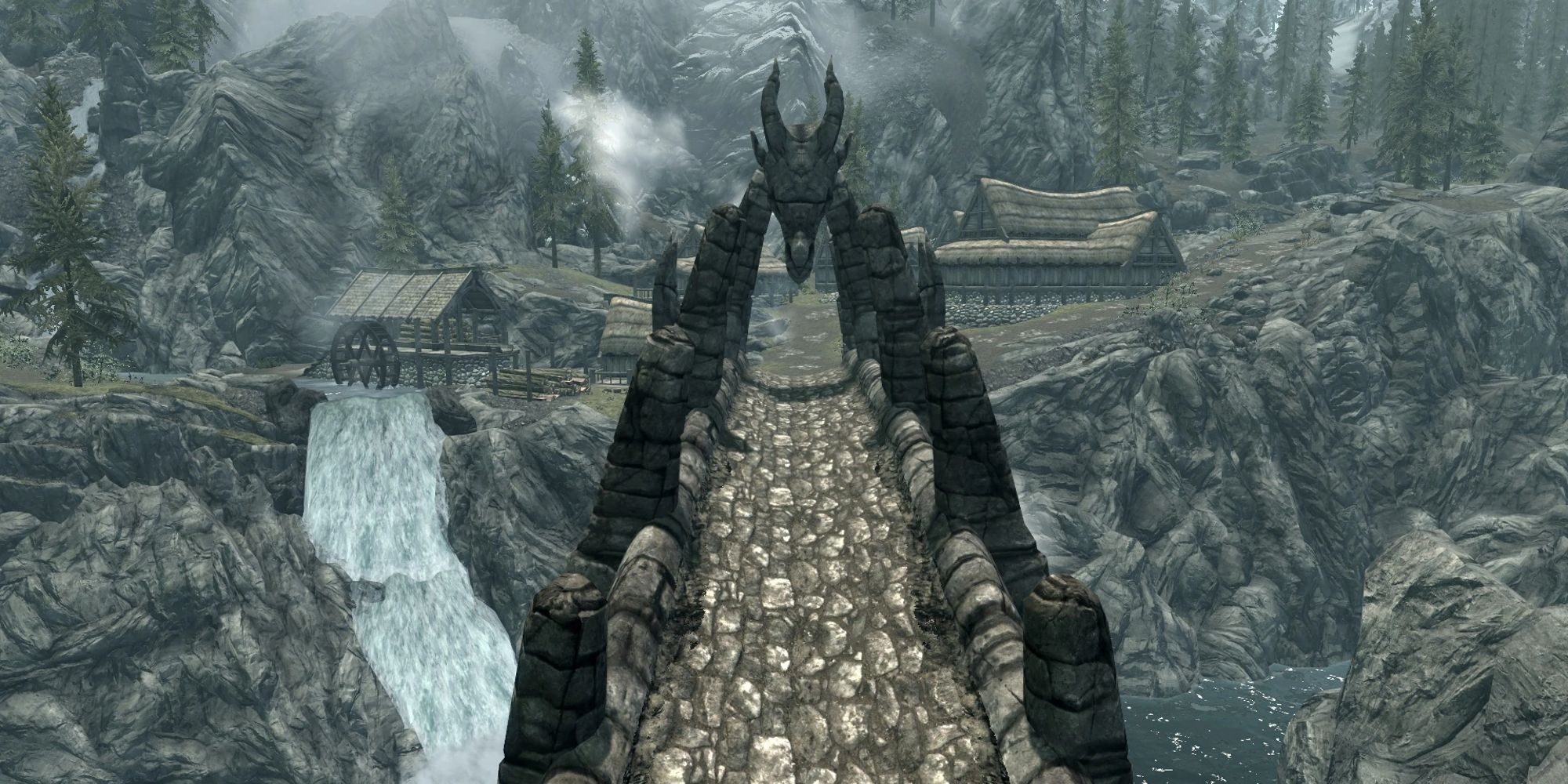 Dragon Bridge in Skyrim.