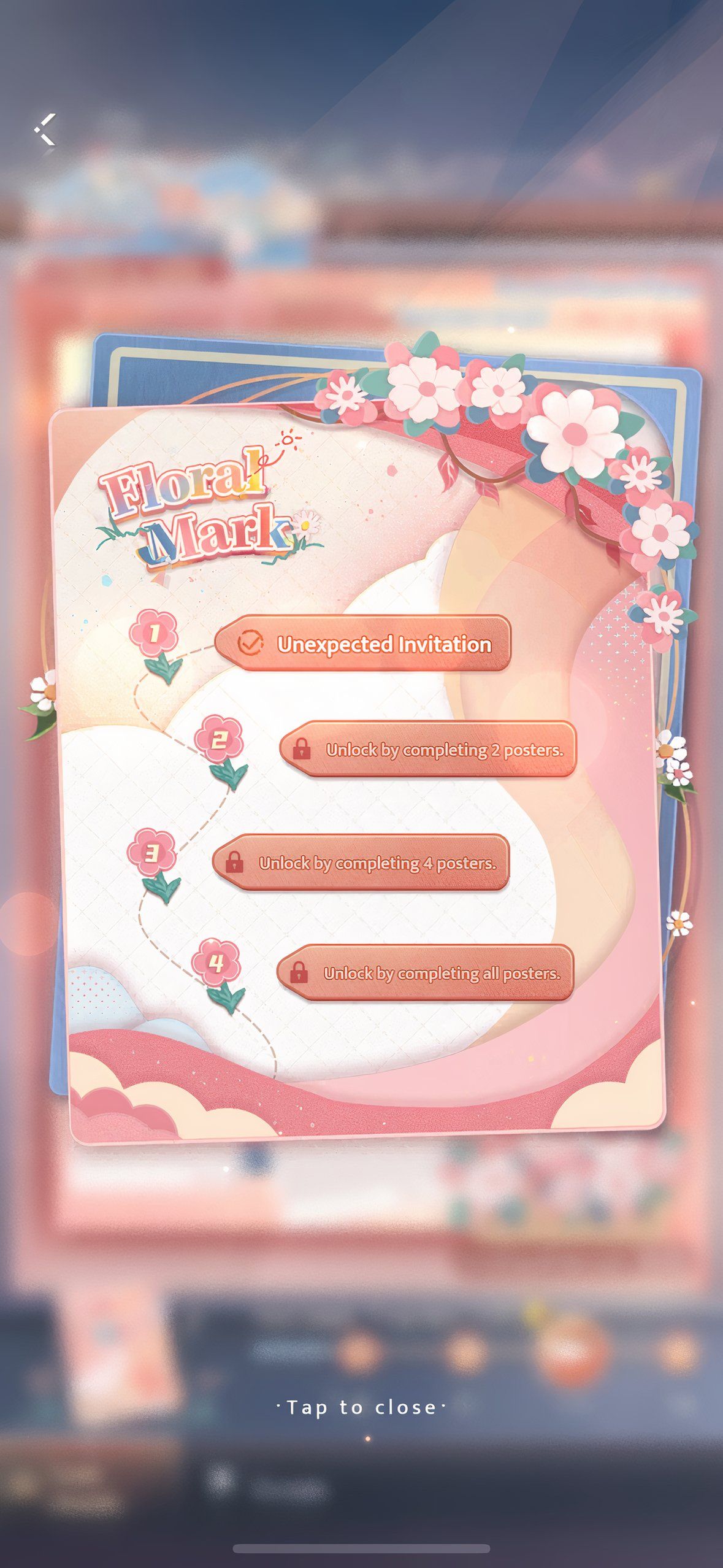 Love And Deepspace: An image of the Story Stage menu for Lost Petals.