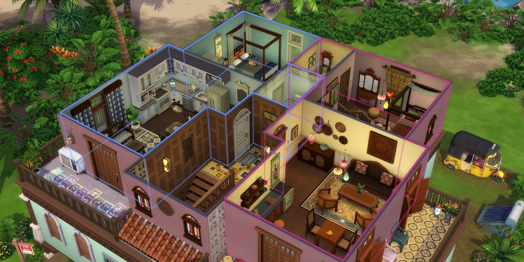 An apartment complex in The Sims 4: For Rent expansion.