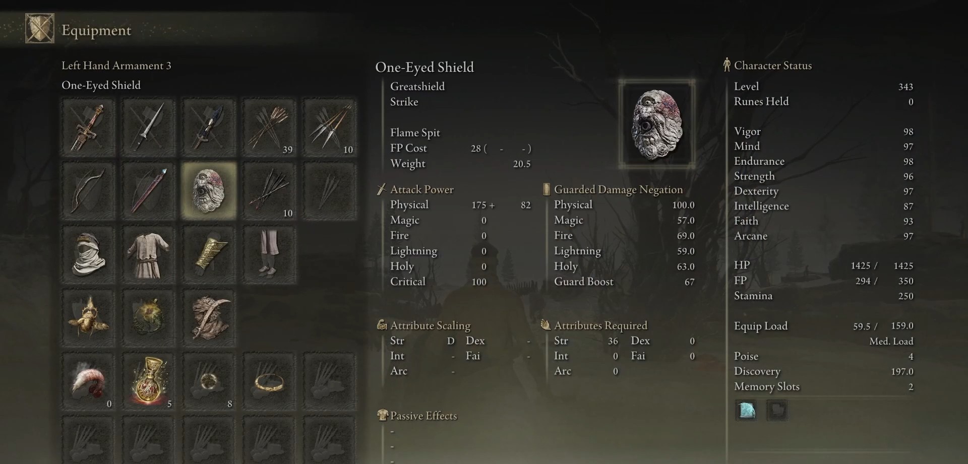 One-Eyed Shield Stats