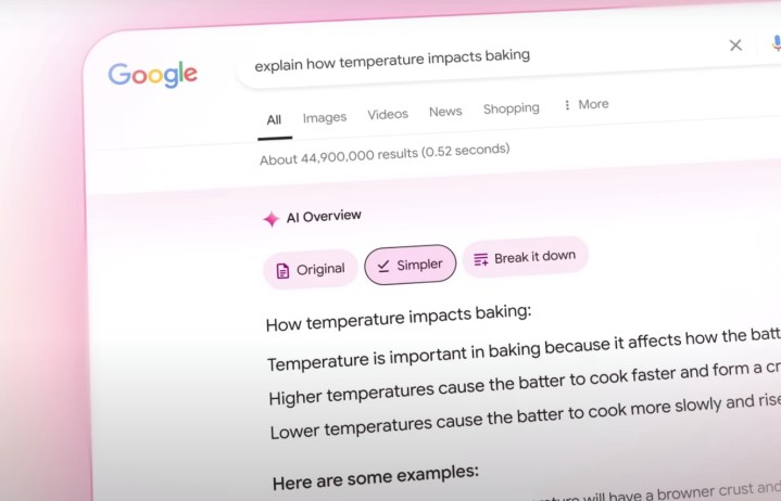 AI Overviews being displayed on Google Search.