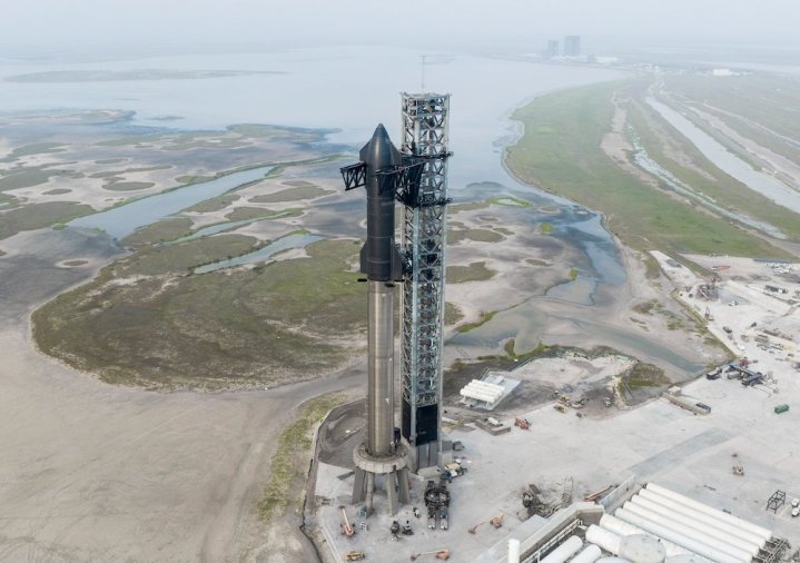 SpaceX's Starship rocket on the launch pad in Boca Chica, Texas.