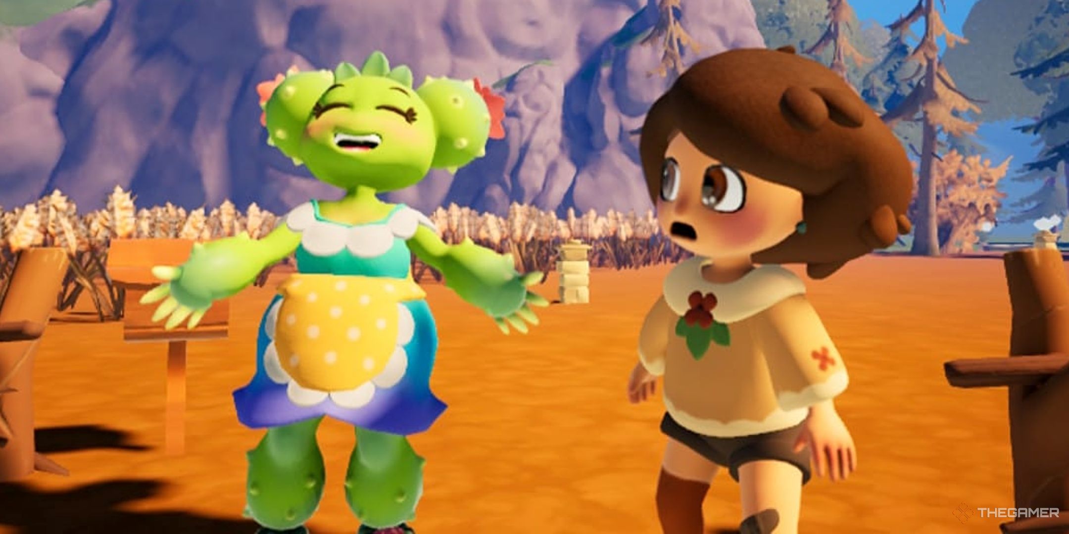 Player and May in a cutscene in Garden Witch Life.