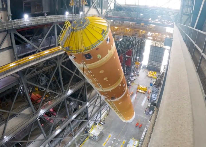 The core stage of NASA's SLS rocket.