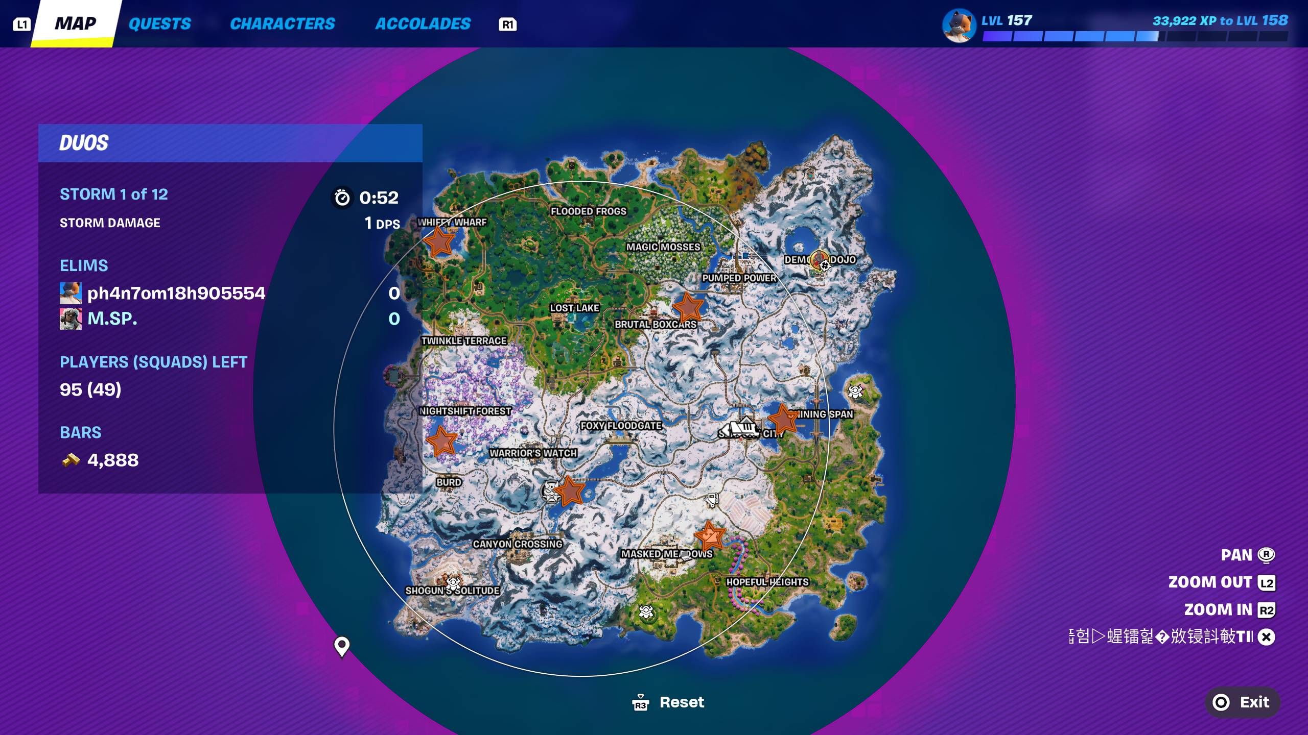 Map of all possible locations of the Great Turtle - Fortnite