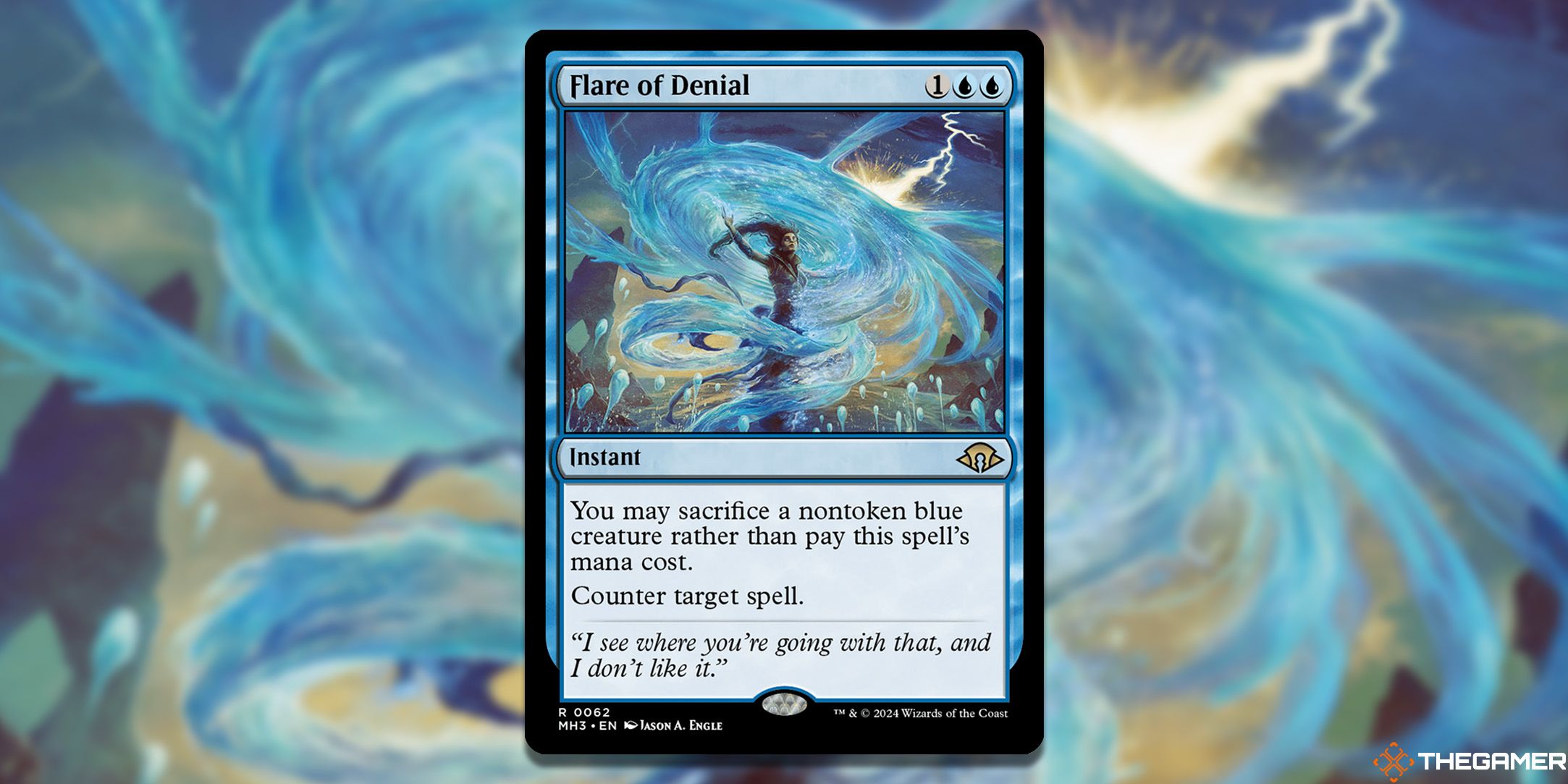 The Flare Of Denial card, from Modern Horizons 3.