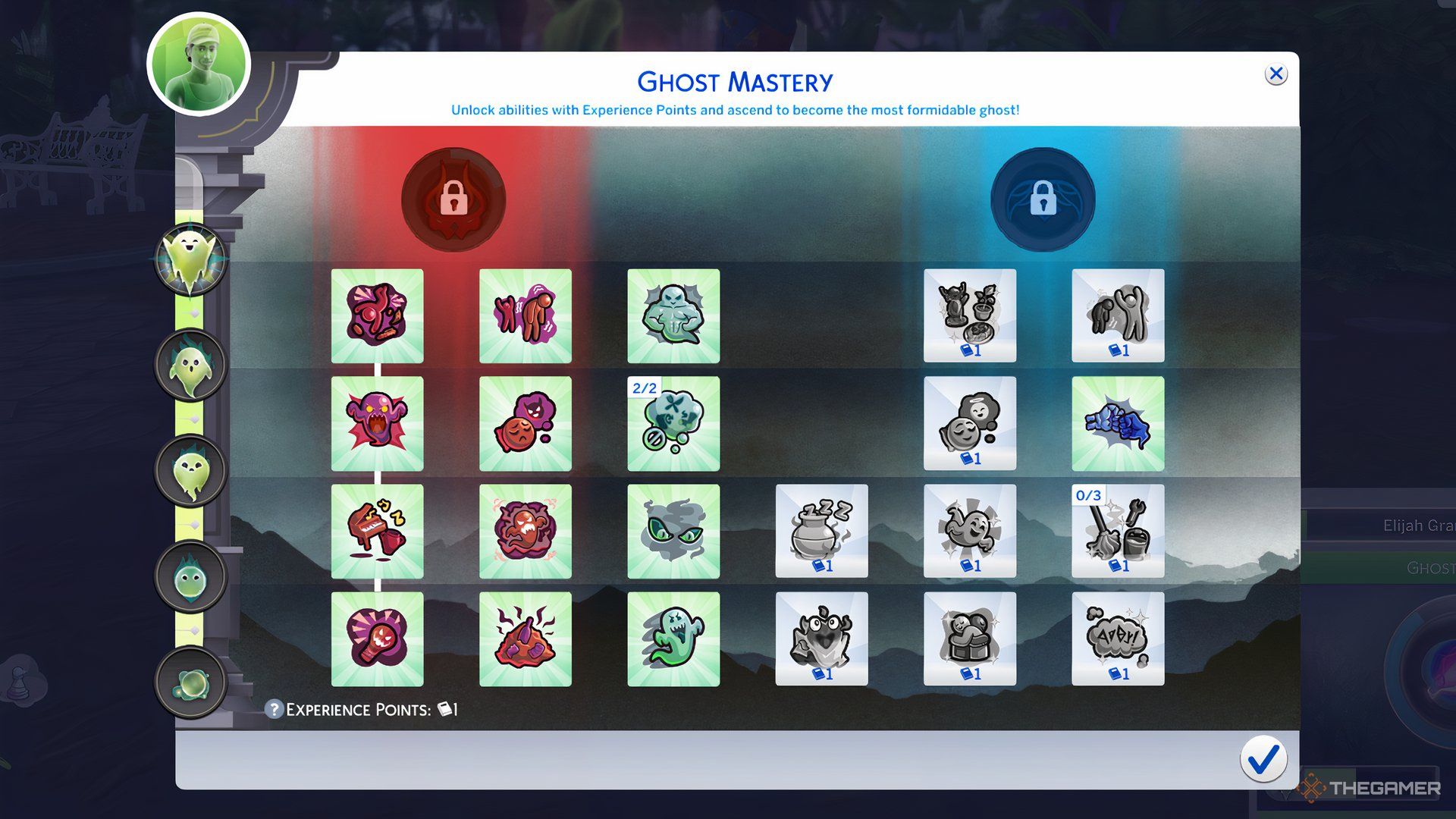 Image showing all the ghost abilities in The Sims 4 Life and Death