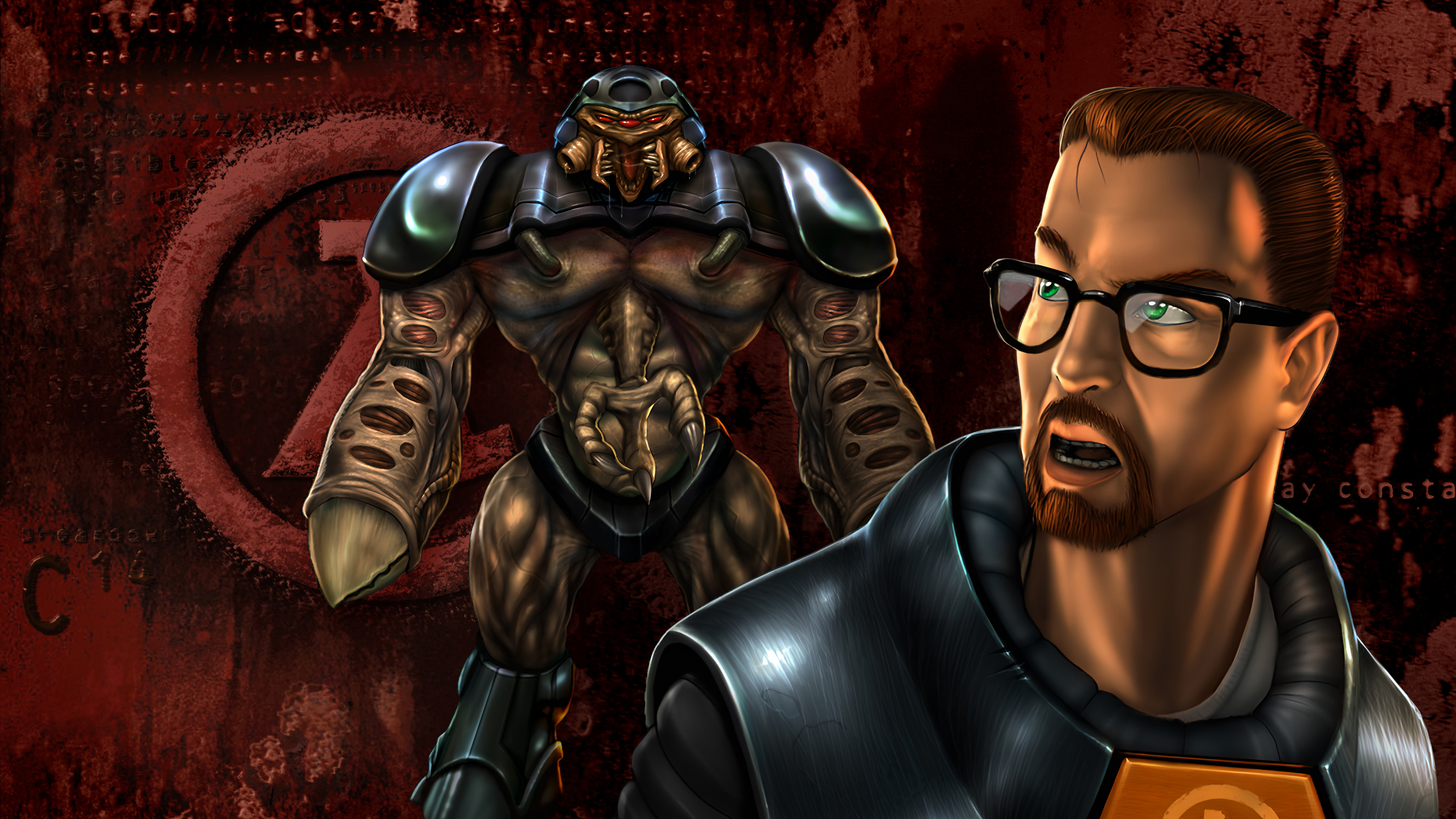 Artwork commemorating the 25th anniversary of the original Half-Life.