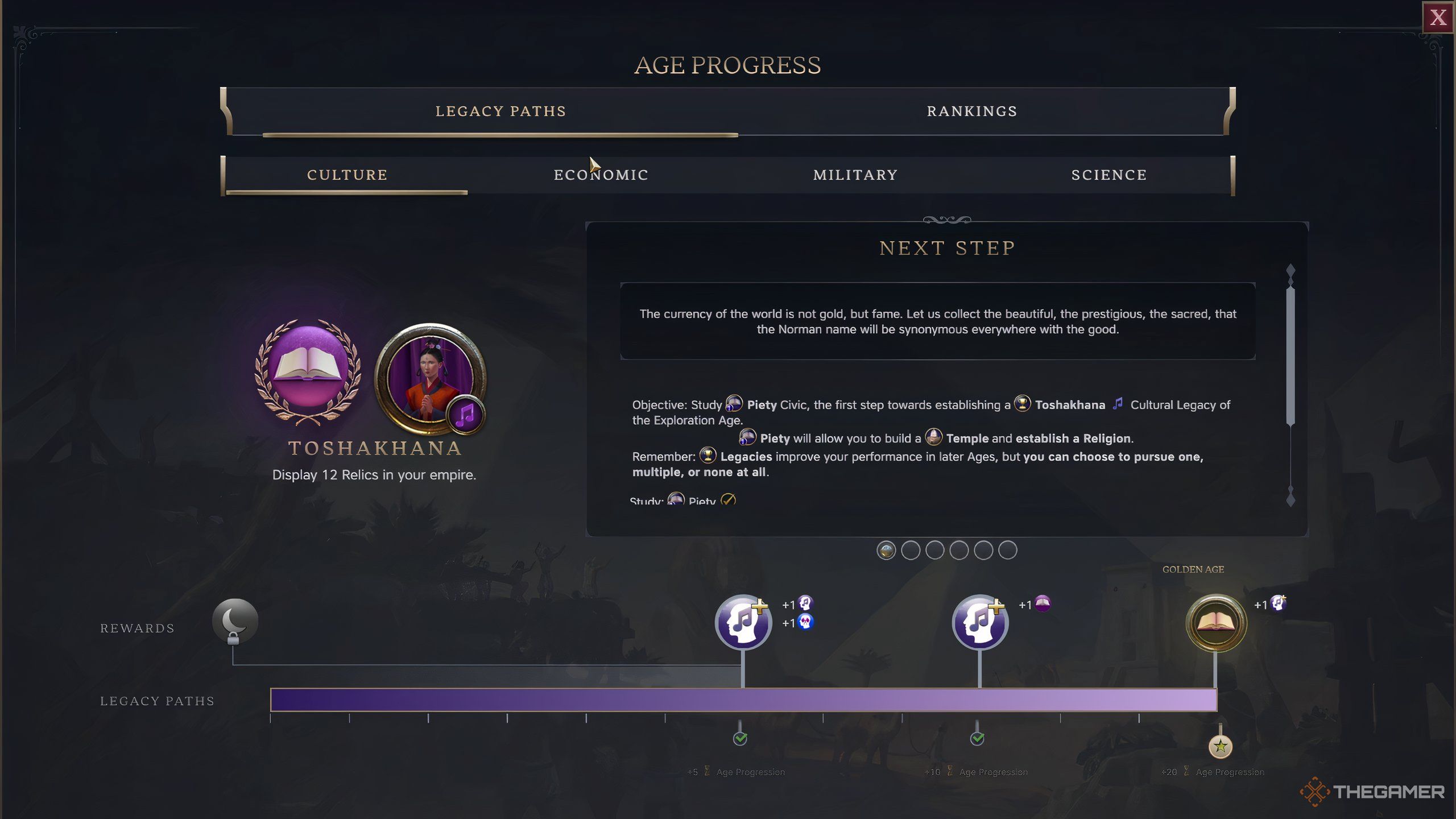 The Legacy Path screen showing Relics in Civ 7.
