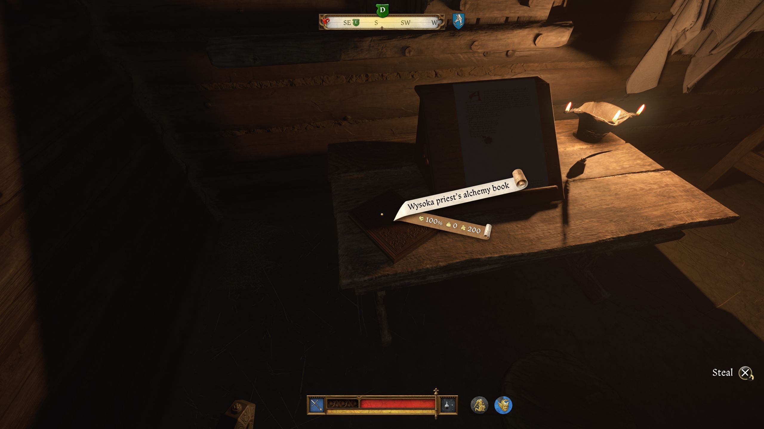 Player about to steal a book - kcd2