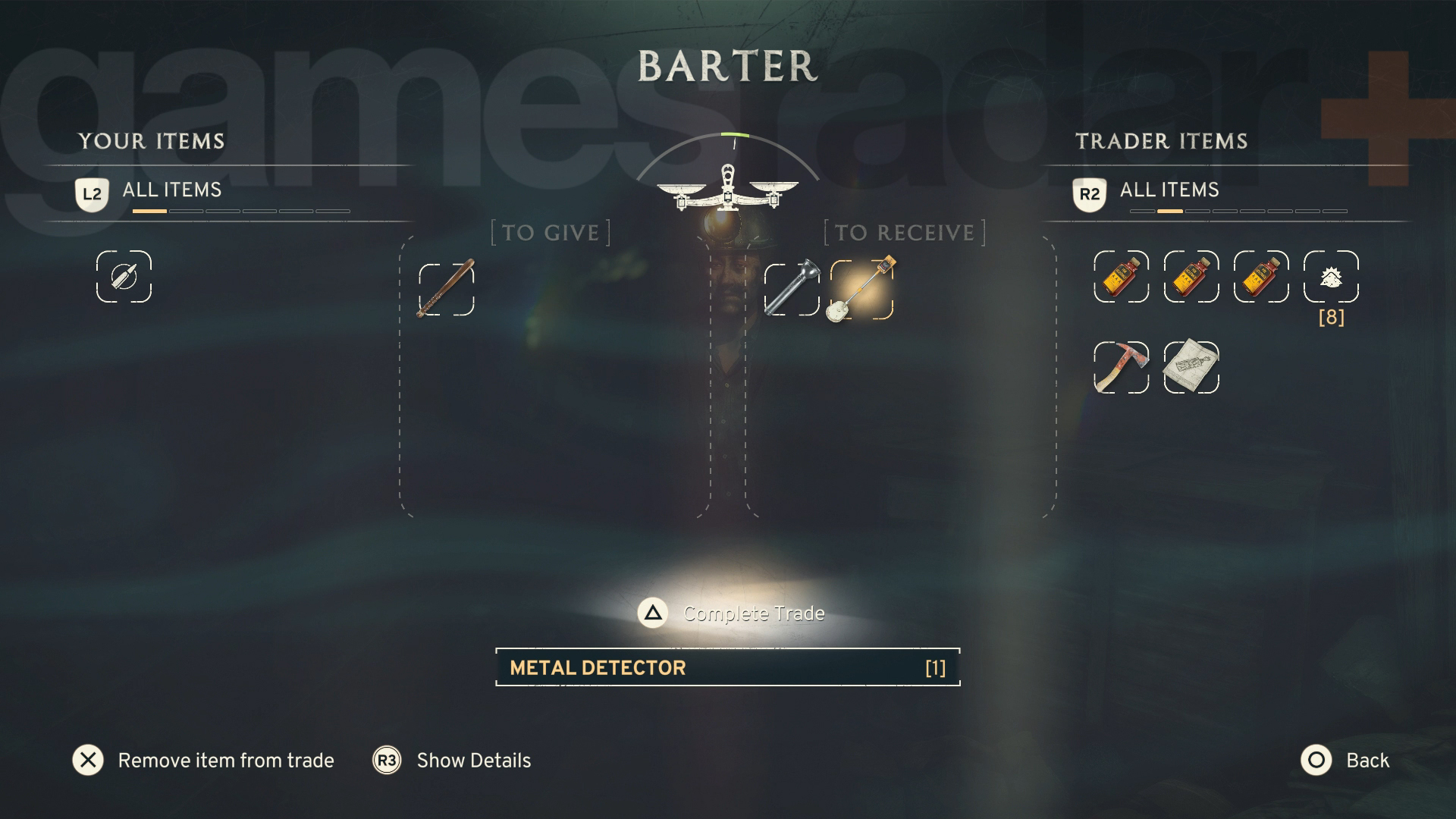 Bartering with Reg for the Atomfall Metal Detector
