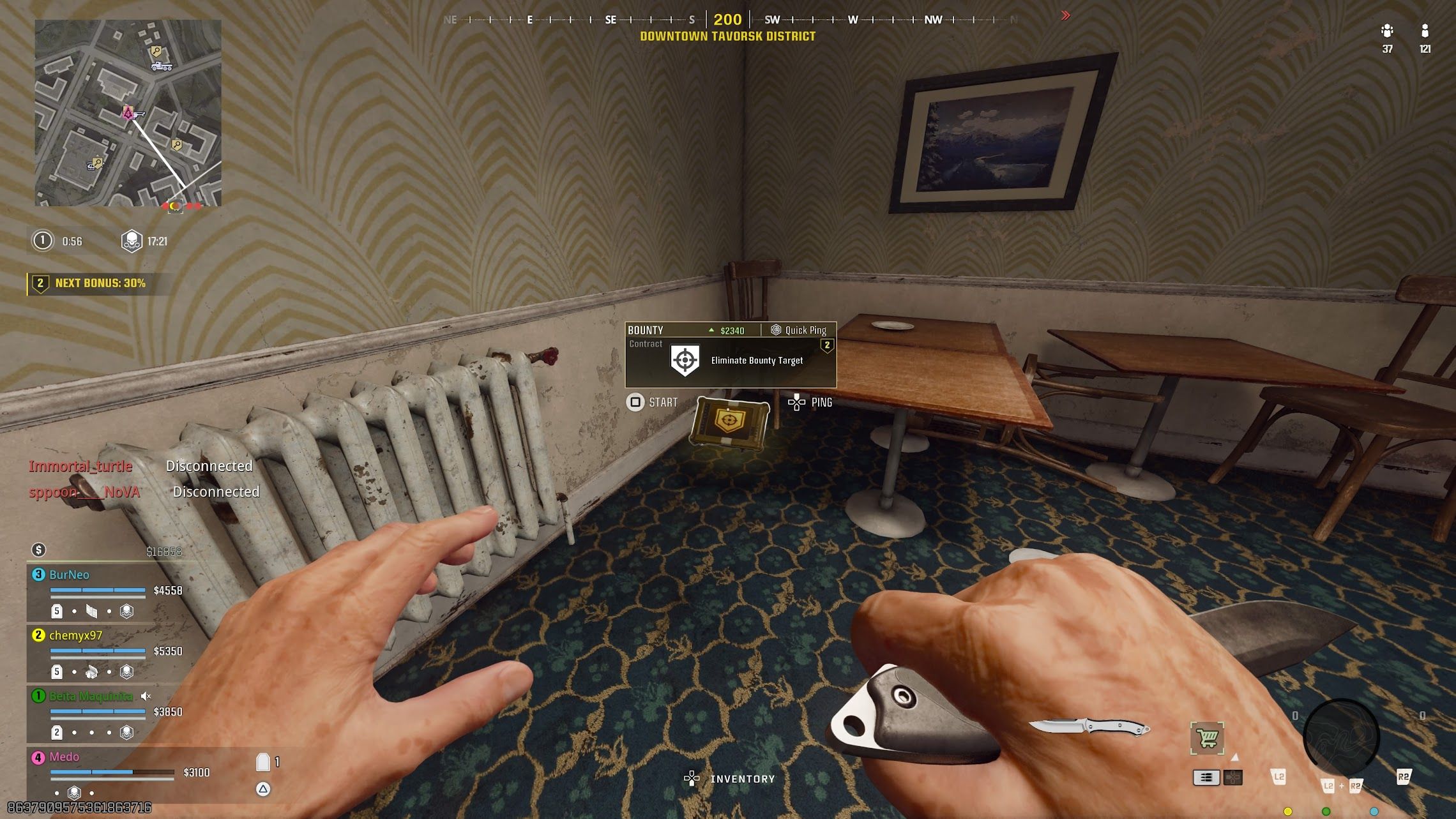 Player standing in front of Bounty contract - bo6