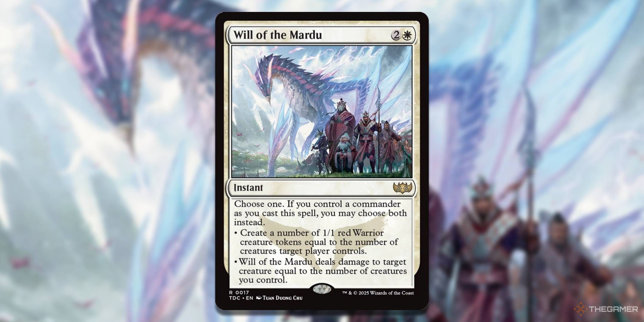 MTG Will of the Mardu card with the art in the background.