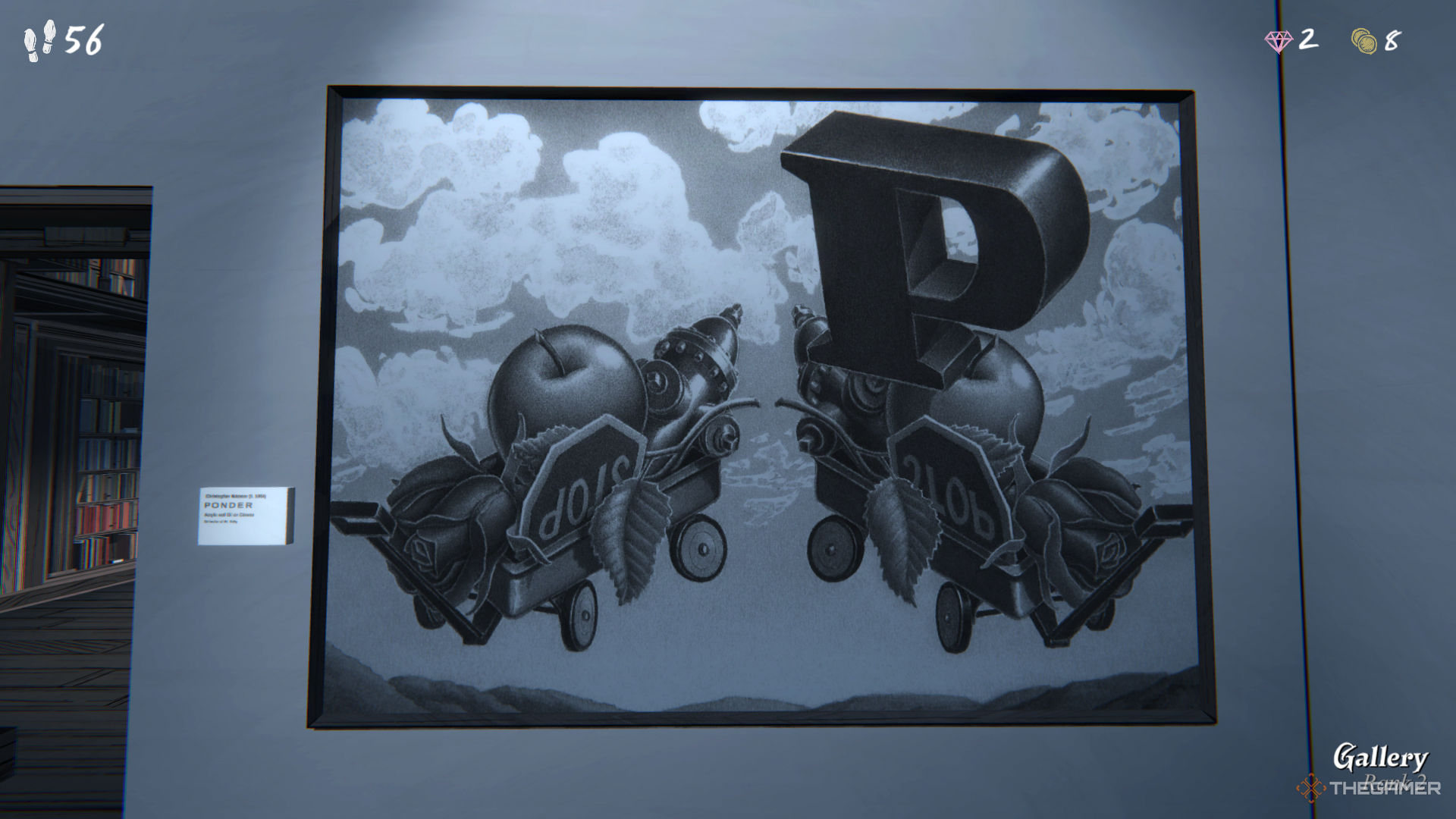 The six letter puzzle in the Gallery of Blue Prince.