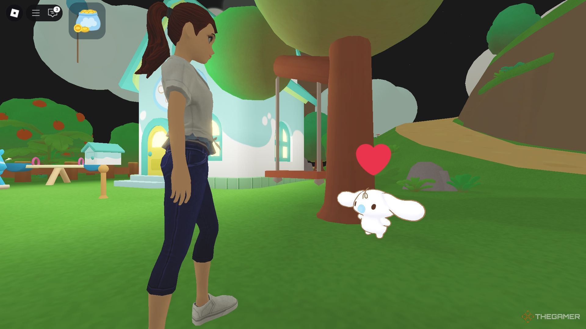 Talking to Milk in Roblox Cinnamoroll Cloud Island