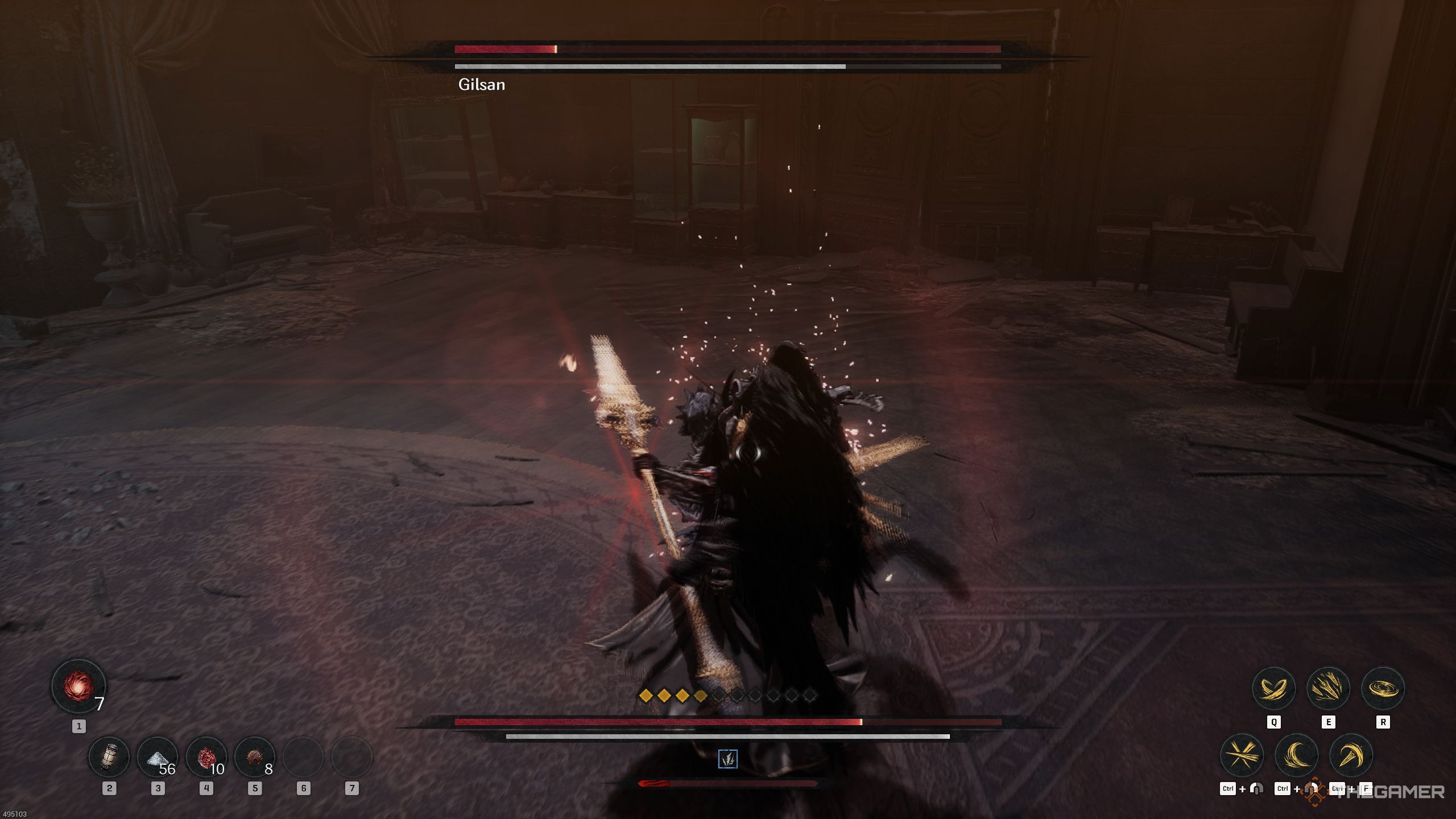Khazan parrying Gilsan's Attack in The First Berserker: Khazan.