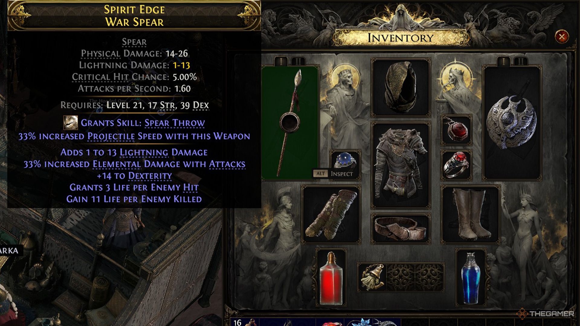 An example of a strong Spear for a Lightning Spear build in Path of Exile 2.