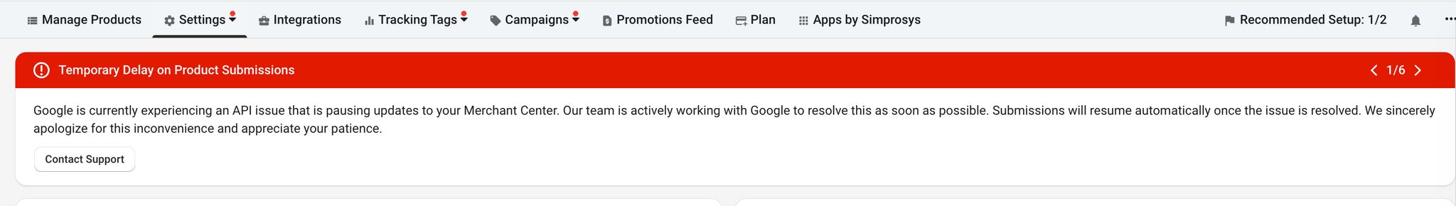 Google Merchant Center Delay Notice