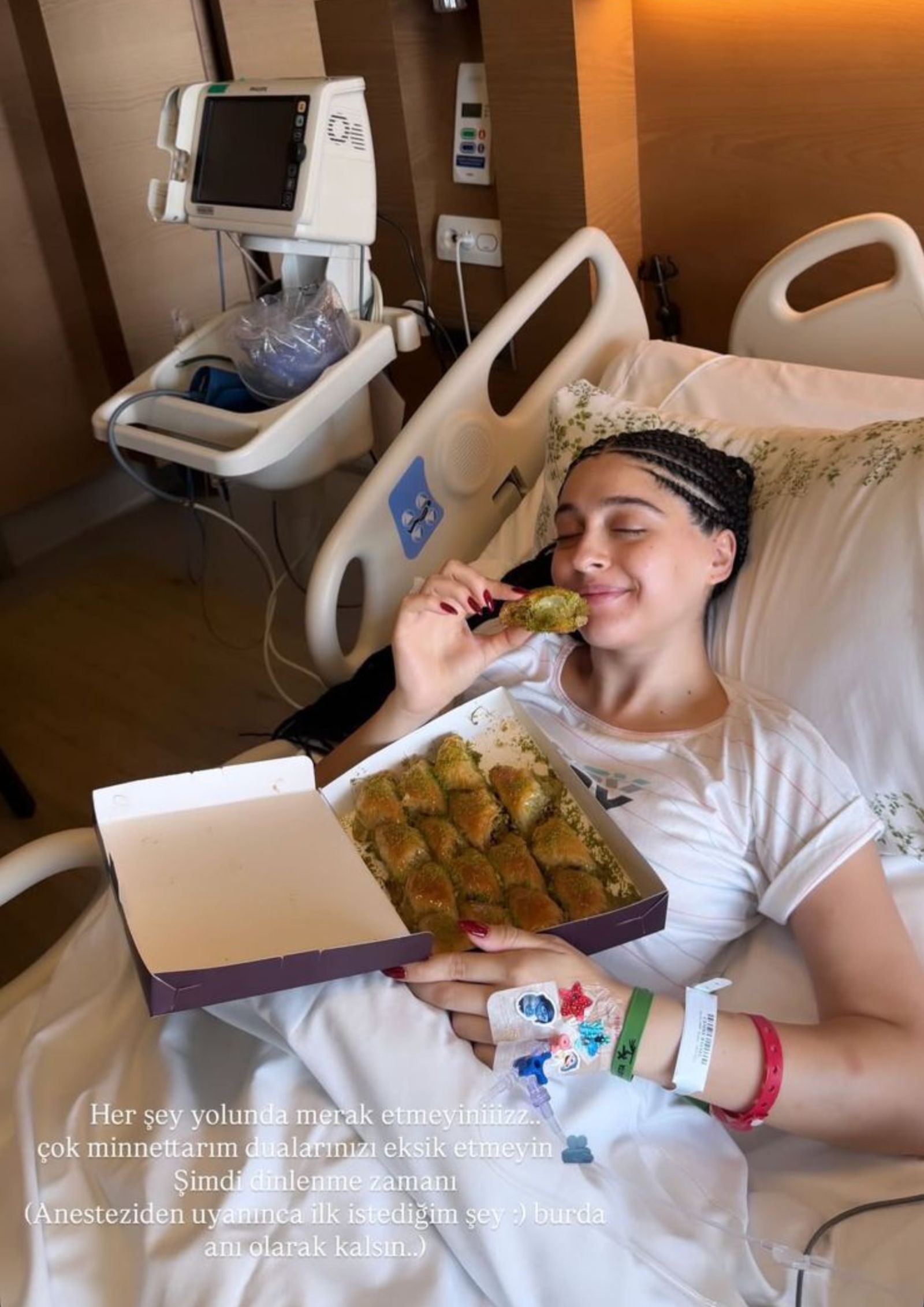 Cemre Baysel resting in hospital