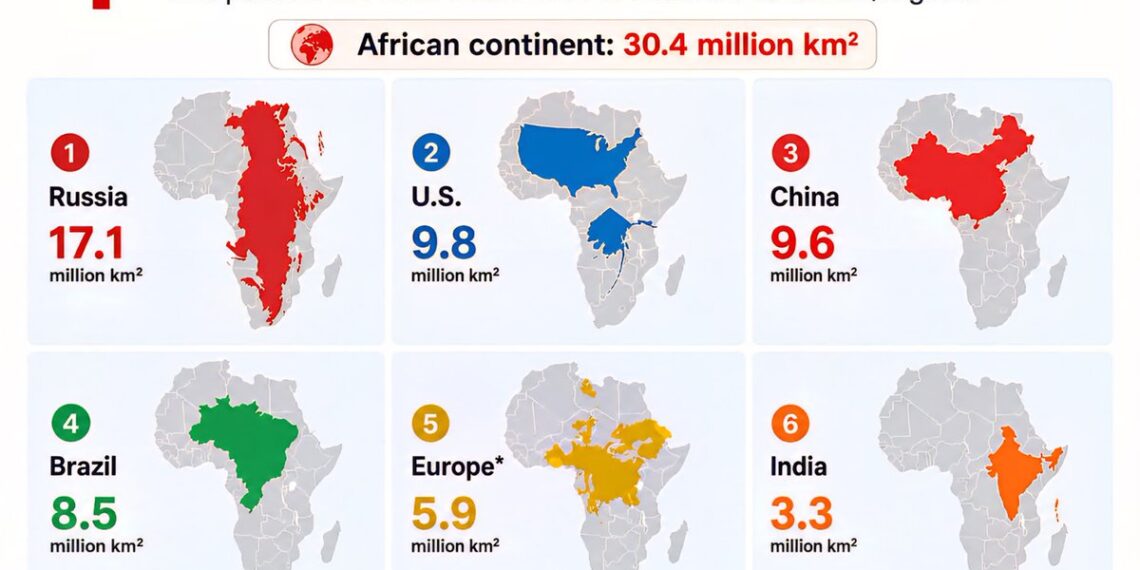 The True Size of Africa 

Comparison of Africa's land area to selected countries
