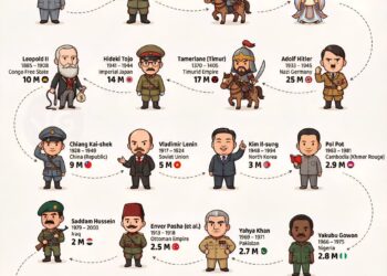 History’s Deadliest Leaders: Deaths from Wars, Genocides and Famines
Mao Zedo