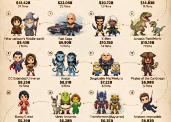 The Highest-Grossing Movie Franchises of All Time: Adjusted for inflation 

1.