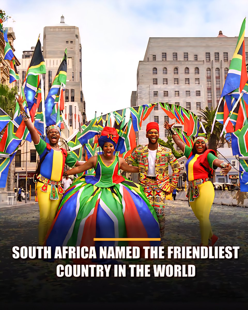 Top 25 Friendliest Countries in the World 

1.  South Africa
2.  Greece
3.  Croa