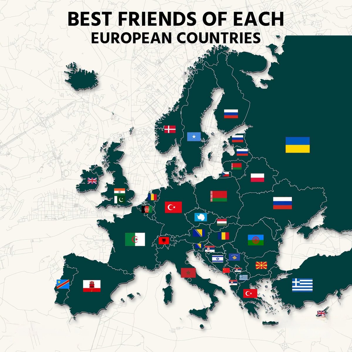 Terrible Map: Best Friends of Each European Countries