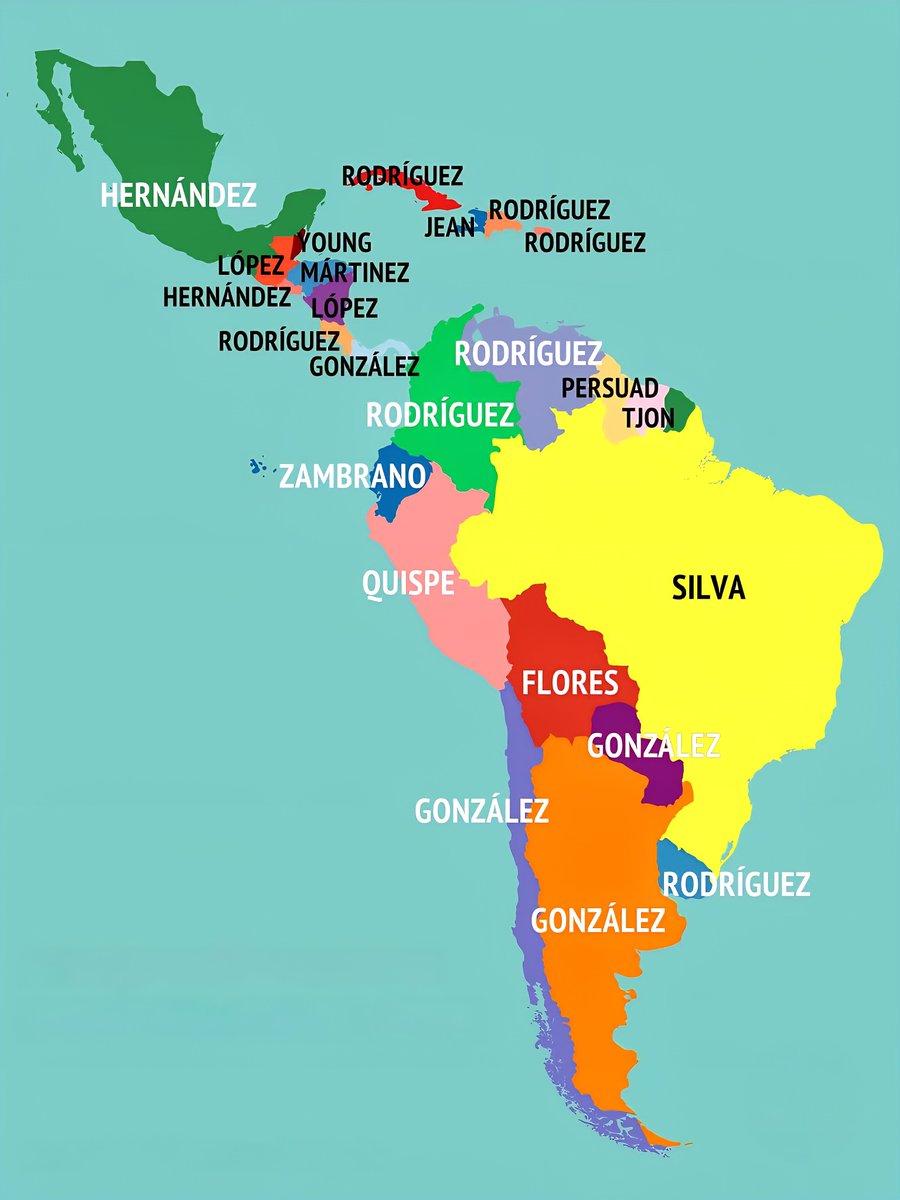 The Most Common Surnames in Latin America

 Mexico - Hernández
 Belize - López
