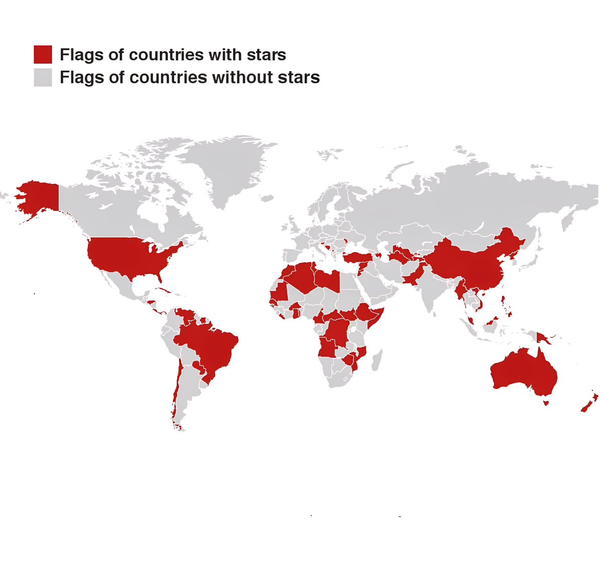 Map of All Countries with Stars on Their Flags

 Flags of Countries with Stars
