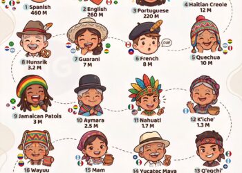 The Most Spoken Languages in the Americas: By Native Speakers

1. Spanish - 460