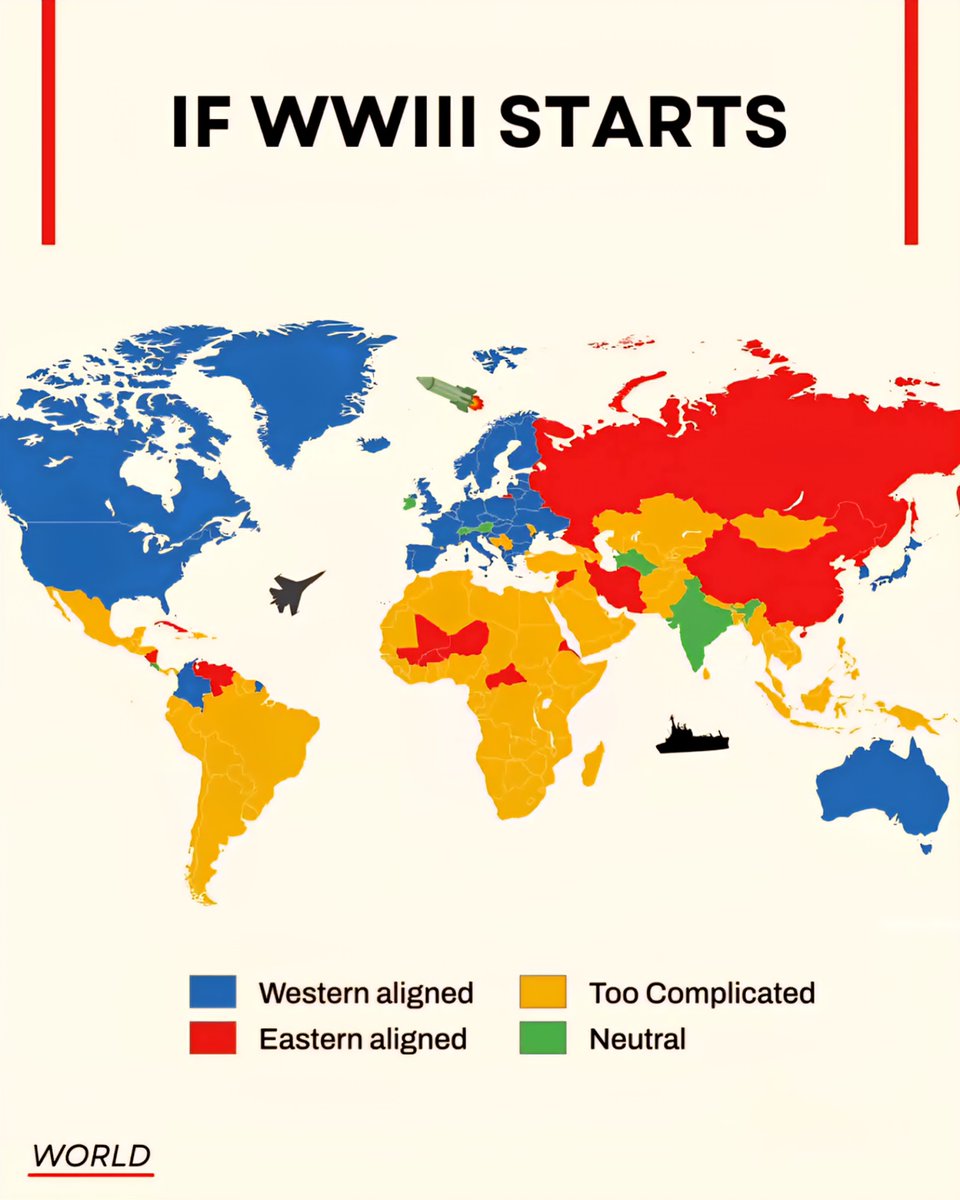 Fun Map: If WWIII Starts
Western Aligned
Eastern Aligned
Too Complicated
N