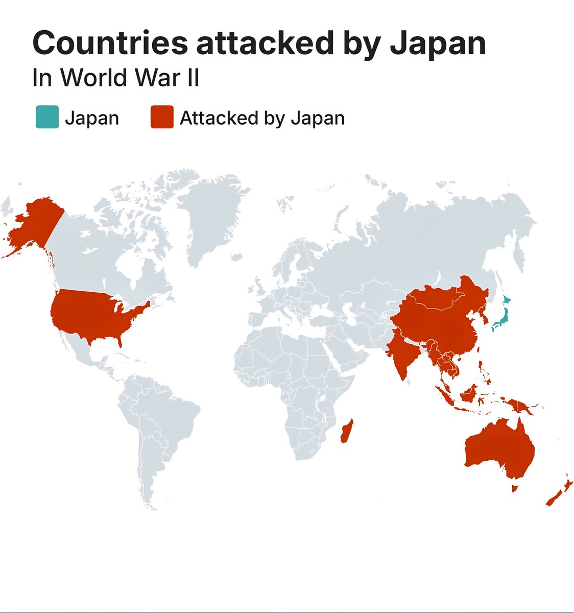 Countries Attacked by Japan In World War II