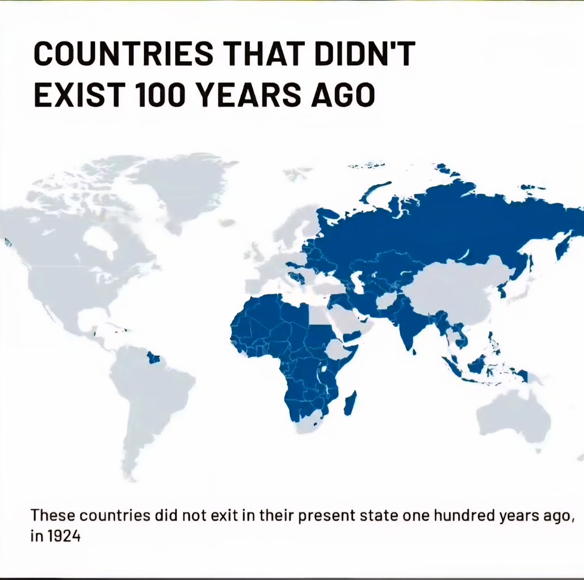 COUNTRIES THAT DIDN'T EXIST 100 YEARS AGO